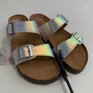 NWT Wonder Nation Sandal Iridescent Cork Brown Footbed Size 5